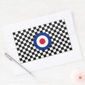 Sticker Rectangulaire à damiers Mood cible de course noire (Enveloppe)