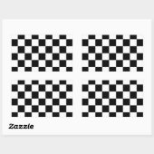 Sticker Rectangulaire à damiers noir et blanc (Feuille)