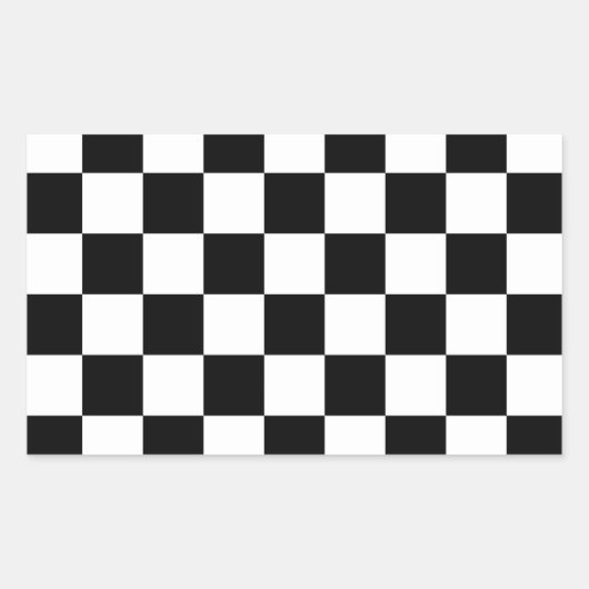 Sticker Rectangulaire à damiers noir et blanc (Devant)