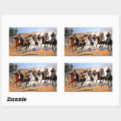Sticker Rectangulaire A Dash for the Timber, Frederick Remington, (Feuille)