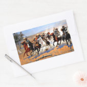 Sticker Rectangulaire A Dash for the Timber, Frederick Remington, (Enveloppe)