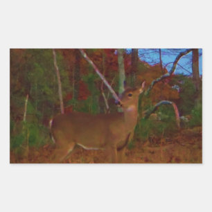 Sticker Rectangulaire A Deer : Gold Red Green et Blue