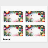 STICKER RECTANGULAIRE A/DEPUIS STICKER, ORNAMENTS DE NOËL, (Feuille)