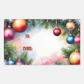 STICKER RECTANGULAIRE A/DEPUIS STICKER, ORNAMENTS DE NOËL, (Devant)