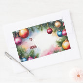 STICKER RECTANGULAIRE A/DEPUIS STICKER, ORNAMENTS DE NOËL, (Enveloppe)