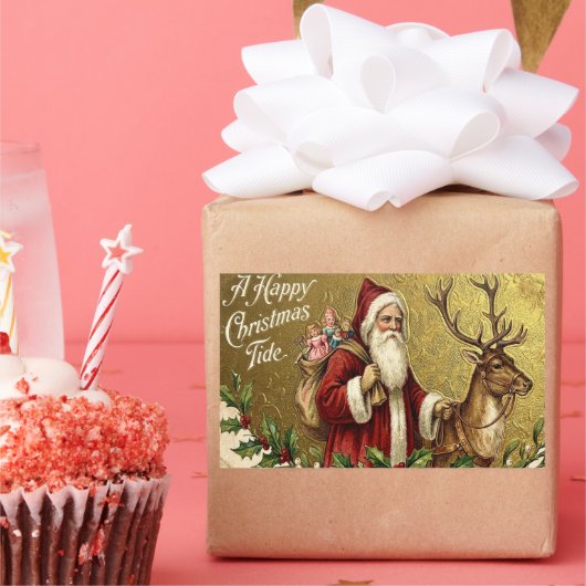 Sticker Rectangulaire A Happy Christmas Tide (Fête)