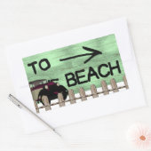 Sticker Rectangulaire À l'Autocollant Plage Fun (Enveloppe)