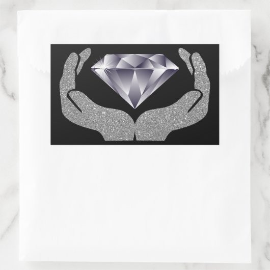 Sticker rectangulaire à mains en diamant (Sac)