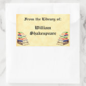 Sticker Rectangulaire À partir de la bibliothèque de la plaque personnal (Sac)