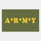 STICKER RECTANGULAIRE A*R*M*Y (Devant)