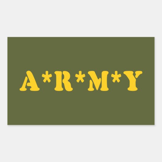STICKER RECTANGULAIRE A*R*M*Y (Devant)