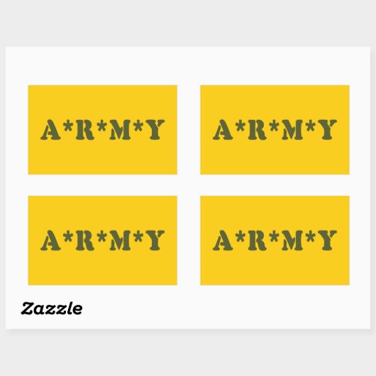 STICKER RECTANGULAIRE A*R*M*Y (Feuille)