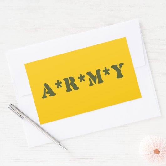 STICKER RECTANGULAIRE A*R*M*Y (Enveloppe)