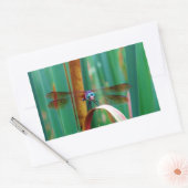 Sticker Rectangulaire A teal Eyed Dragonfly with cattails (Enveloppe)
