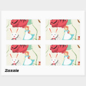 Sticker Rectangulaire À Travers Le Verre (Feuille)