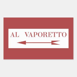 Sticker Rectangulaire À Vaporetto, plaque de rue de Venise, Italie