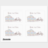 Sticker Rectangulaire À vélo Aarhus, (Feuille)