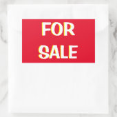 Sticker Rectangulaire à vendre rouge jaune et blanc (Sac)