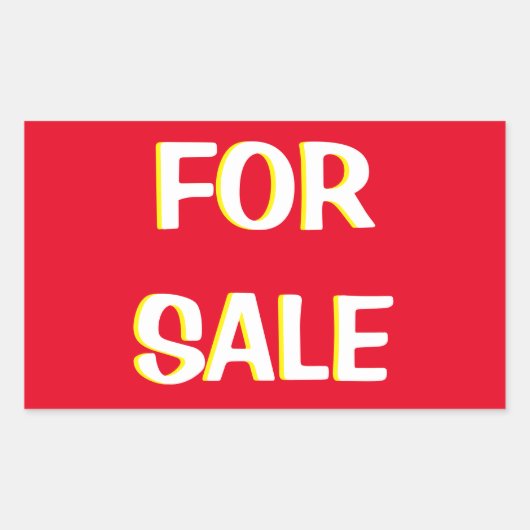 Sticker Rectangulaire à vendre rouge jaune et blanc (Devant)