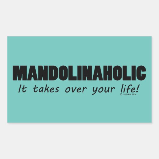 Sticker rectangulaire à vie mandolinaholique (Devant)