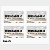 Sticker rectangulaire à vie musicale (Feuille)