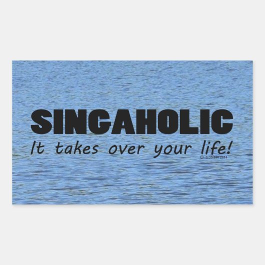 Sticker rectangulaire à vie singaholique (Devant)