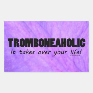 Sticker rectangulaire à vie Trombonéaholic