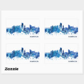 Sticker Rectangulaire Aarhus Danemark Skyline Blue (Feuille)