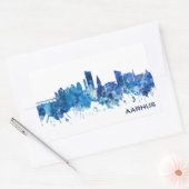 Sticker Rectangulaire Aarhus Danemark Skyline Blue (Enveloppe)