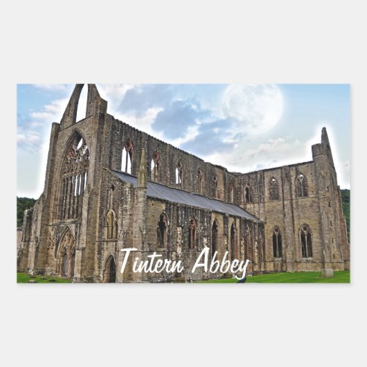 Sticker Rectangulaire Abbaye de Tintern, Monastère cistercien, Pays de G (Devant)