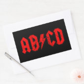 Sticker Rectangulaire ABCD rock musique drôle symbole faux acdc blague é (Enveloppe)