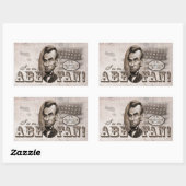 Sticker Rectangulaire Abe Lincoln Fan (Feuille)