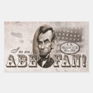 Sticker Rectangulaire Abe Lincoln Fan