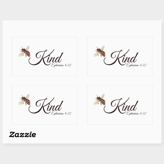 Sticker Rectangulaire Abeille (Feuille)