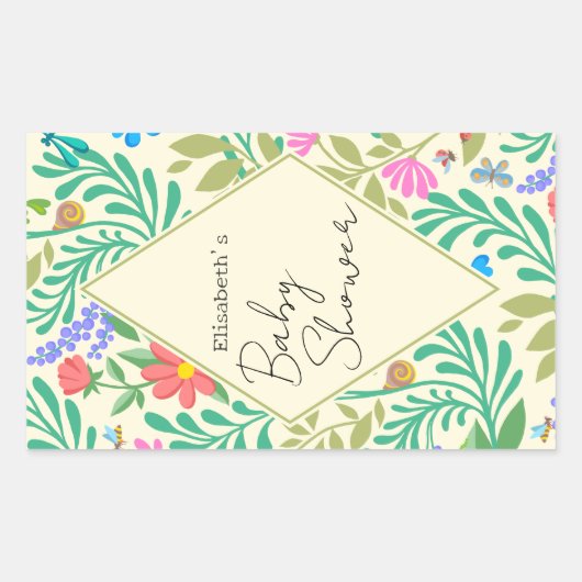 Sticker Rectangulaire Abeille de miel, coccinelle, papillon, libellule & (Devant)