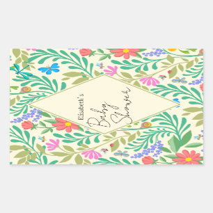 Sticker Rectangulaire Abeille de miel, coccinelle, papillon, libellule &