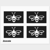 Sticker Rectangulaire Abeille (monochrome) (Feuille)