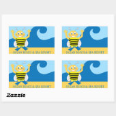 Sticker Rectangulaire Abeille sur la plage (Feuille)