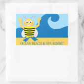 Sticker Rectangulaire Abeille sur la plage (Sac)
