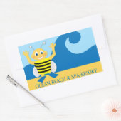Sticker Rectangulaire Abeille sur la plage (Enveloppe)