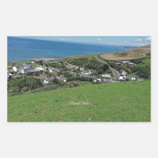 Sticker Rectangulaire Aberath, village du Pays de Galles, (Devant)