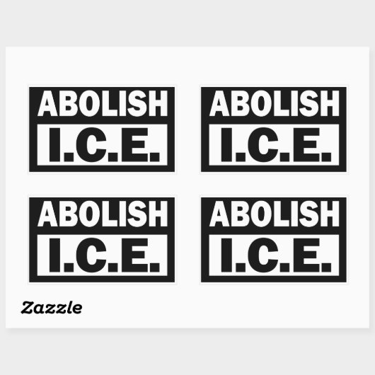 Sticker Rectangulaire Abolish ICE (Feuille)