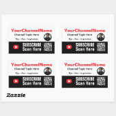 Sticker Rectangulaire Abonnez-vous à ma chaîne (Feuille)