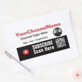 Sticker Rectangulaire Abonnez-vous à ma chaîne (Enveloppe)