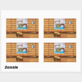 Sticker Rectangulaire Abri de jardin (Feuille)