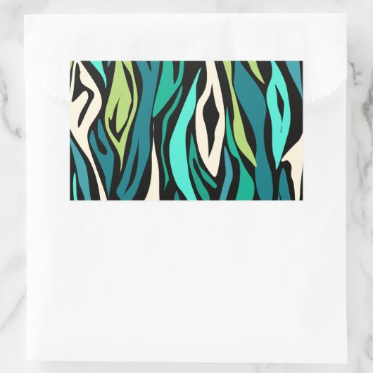 Sticker Rectangulaire Abstract black turquoise (Sac)
