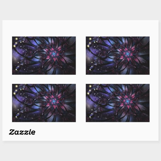 Sticker Rectangulaire Abstract fractal flower design. (Feuille)