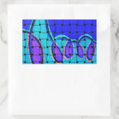 Sticker Rectangulaire Abstrait bleu français avec texture tissée (Sac)