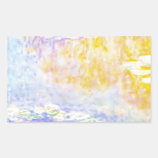 Sticker Rectangulaire abstrait, nénuphars de Monet 7 (Devant)
