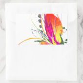 Sticker Rectangulaire Abstrait Oiseau de Paradise Paint Splatters (Sac)